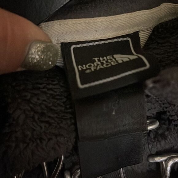 Size Large womens north face grey osito oso fuzzy sherpa fleece jacket full zip - Picture 4 of 5